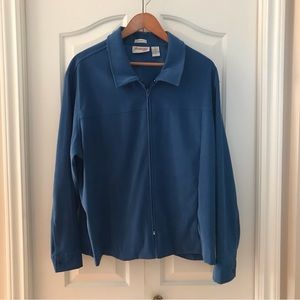 JOANNA Plus. Royal Blue Full Zipper Long Sleeve Button Cuffs Size 2X